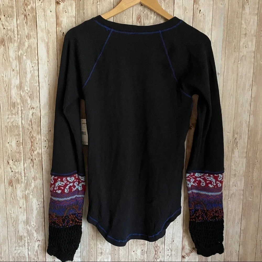 Free People In the‎ Mix Thermal Cuff Long Sleeve Top